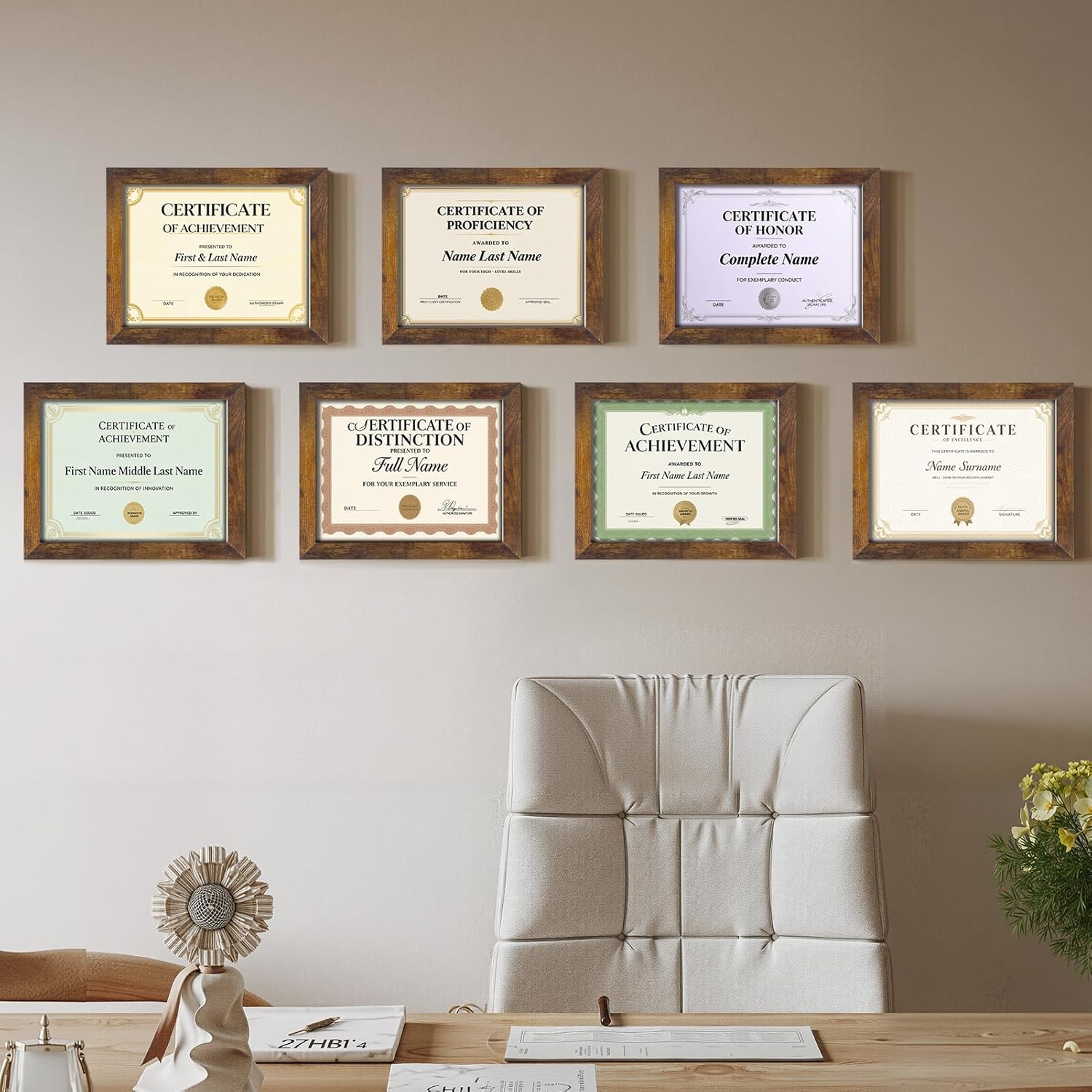 Certifications wall at Smiles & Braces Dental Care